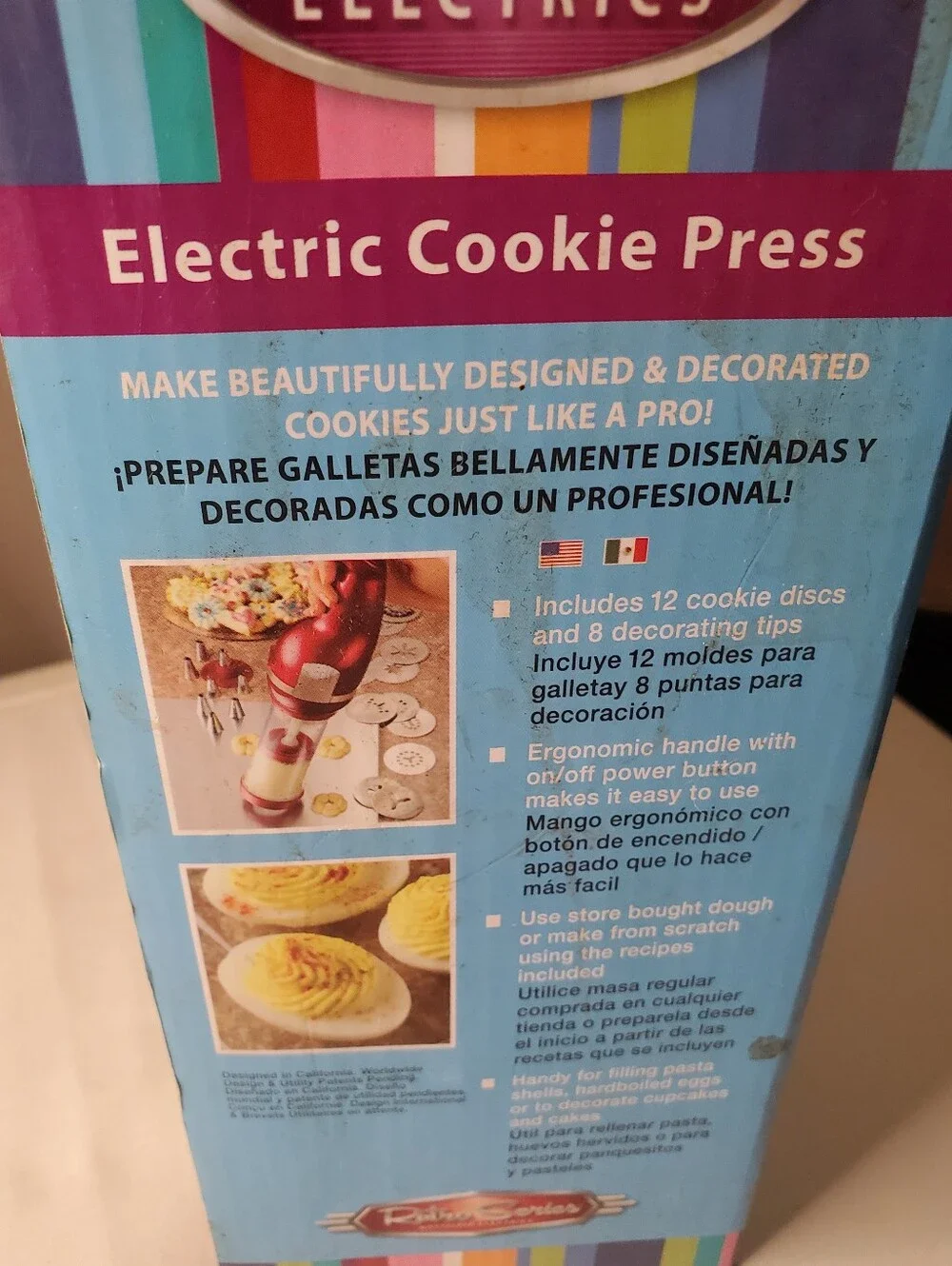Nostalgia Electric 50s Style Cookie Press in Red